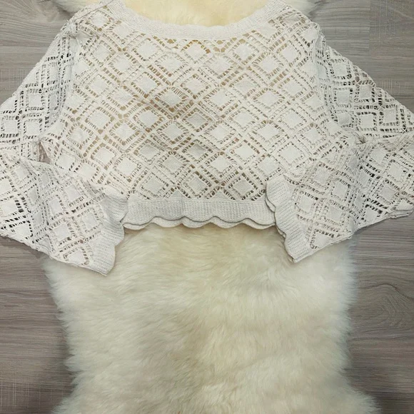 Rebellion Cream Crochet Top. RD/RD - Picture 1 of 3